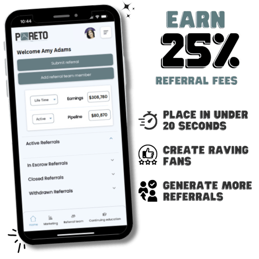 25% referrals Pareto Peak