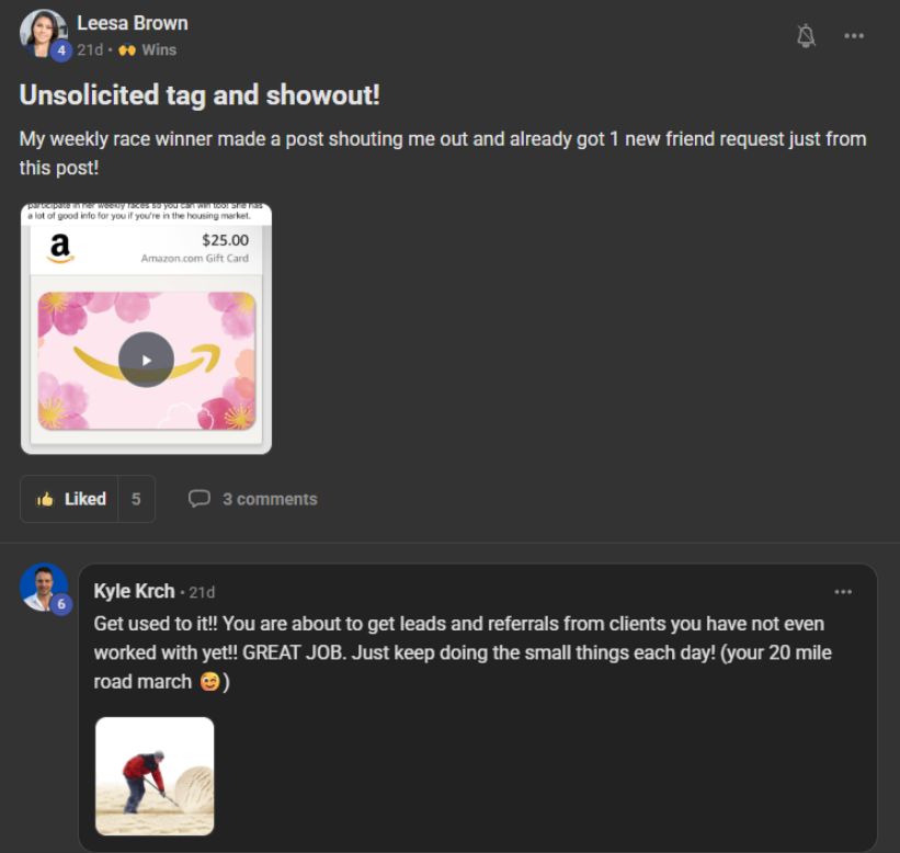 Social gamification leesa